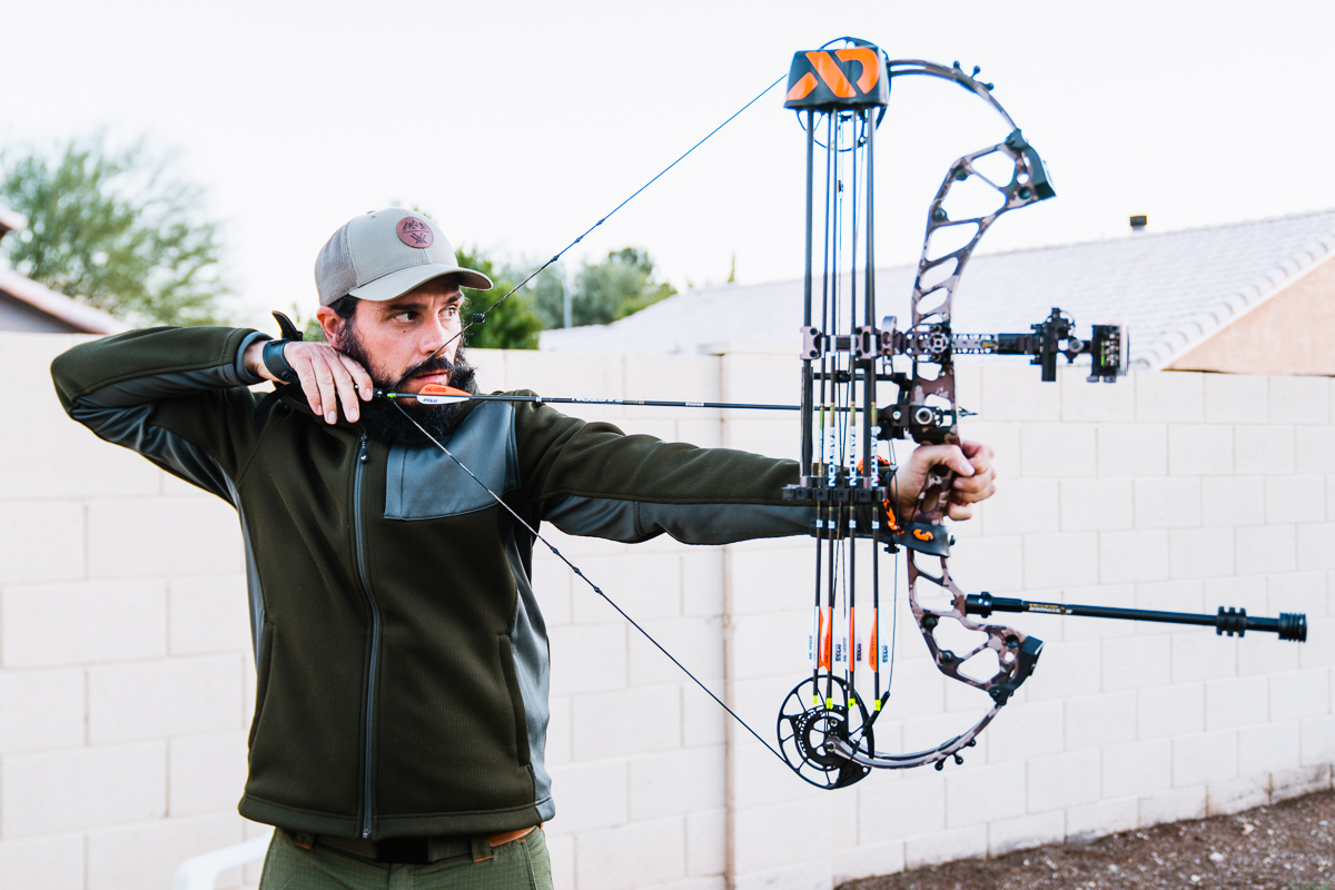 Josh Kirchner shooting his bow with a limb driven arrow rest